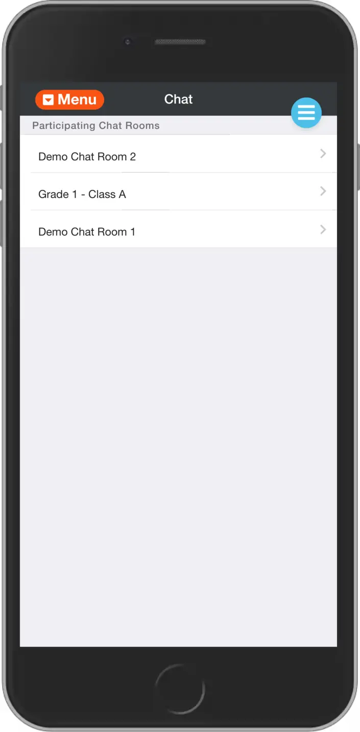 Chat rooms list screen
