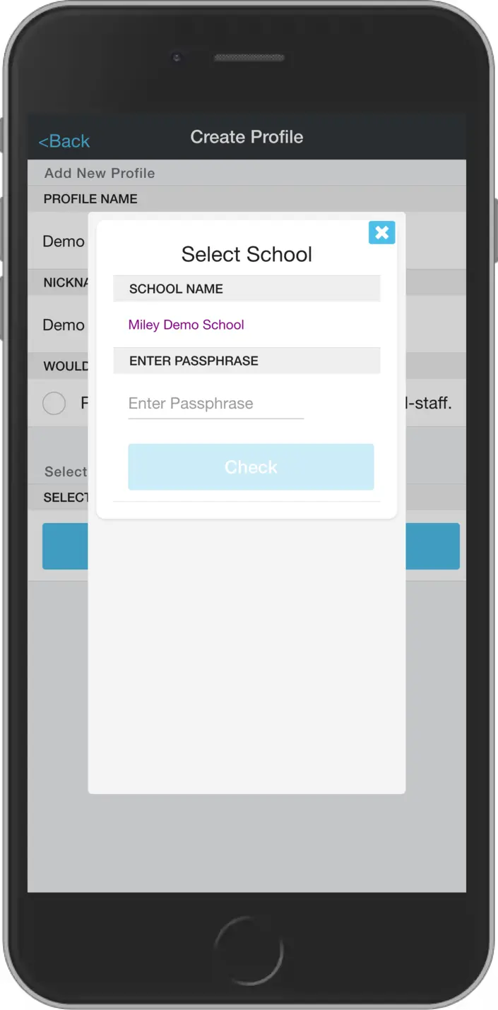 Account registration - passphrase input screen