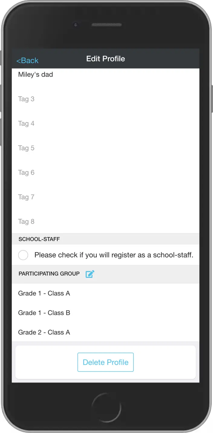 Execute profile deletion