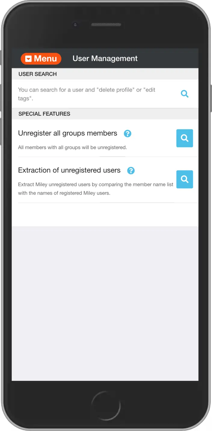 User management screen 1